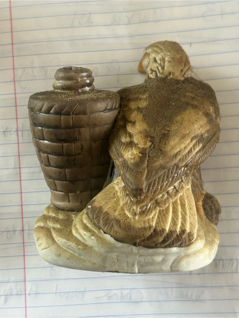 Vintage ceramic Decorative Brown and White Eagle Figurine for Bird Lovers